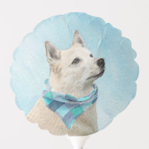 Norwegian Buhund Painting - Cute Original Dog Art Balloon