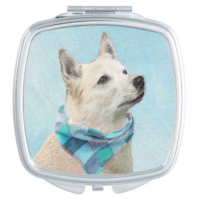 Norwegian Buhund Painting - Cute Original Dog Art Compact Mirror (Front)