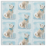 Norwegian Buhund Painting - Cute Original Dog Art Fabric