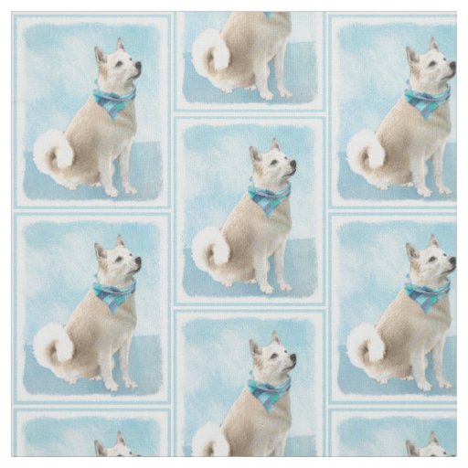 Norwegian Buhund Painting - Cute Original Dog Art Fabric