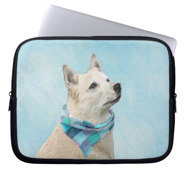 Norwegian Buhund Painting - Cute Original Dog Art Laptop Sleeve (Front)