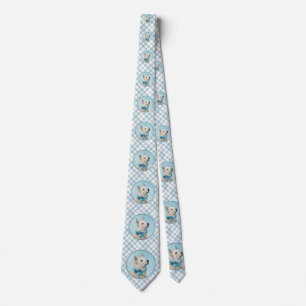 Norwegian Buhund Painting - Cute Original Dog Art Neck Tie