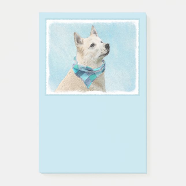 Norwegian Buhund Painting - Cute Original Dog Art Post-it Notes (Front)