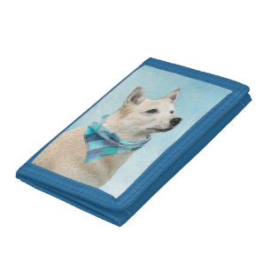 Norwegian Buhund Painting - Cute Original Dog Art Trifold Wallet