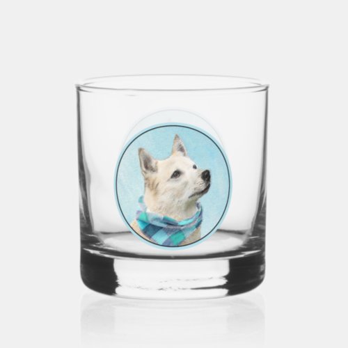 Norwegian Buhund Painting _ Cute Original Dog Art Whiskey Glass