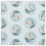 Norwegian Buhund Painting Wheaten Original Dog Art Fabric