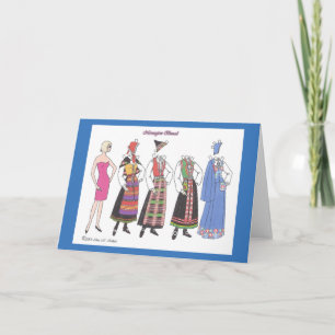 Norwegian Bunad Paper Doll Greeting Card
