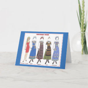 Norwegian Bunad V Paper Doll Greeting Card