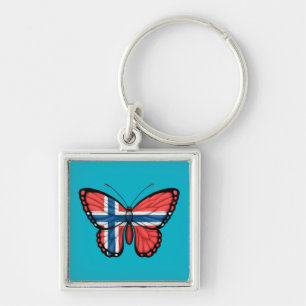 Norwegian Butterfly Flag Keychain