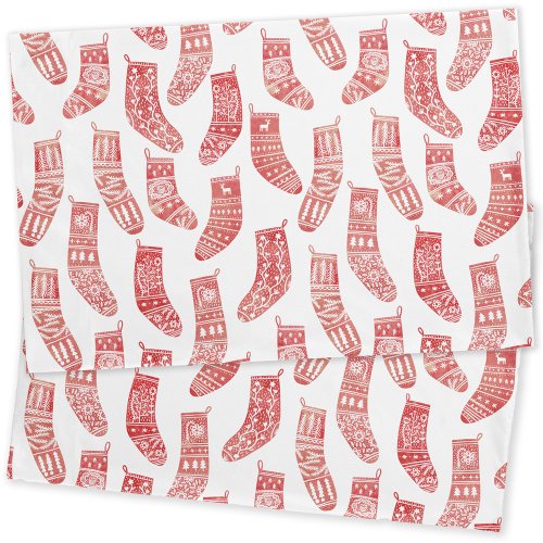 Norwegian Christmas Stockings Pattern Pillow Case