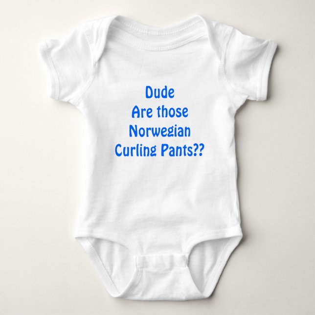 Norwegian Curling Pants Baby Bodysuit (Front)