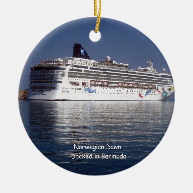 Norwegian Dawn Docked #2 Ceramic Ornament (Front)