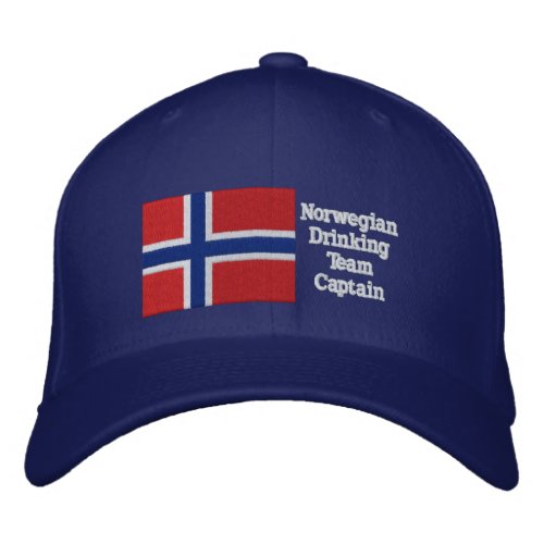 Norwegian Drinking Team Captain Embroidered Baseball Cap