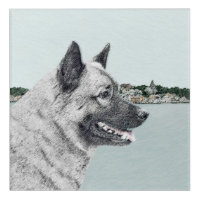 Norwegian Elkhound at Village Painting - Dog Art