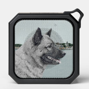 Norwegian Elkhound at Village Painting - Dog Art Bluetooth Speaker
