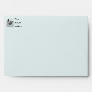 Norwegian Elkhound at Village Painting - Dog Art Envelope