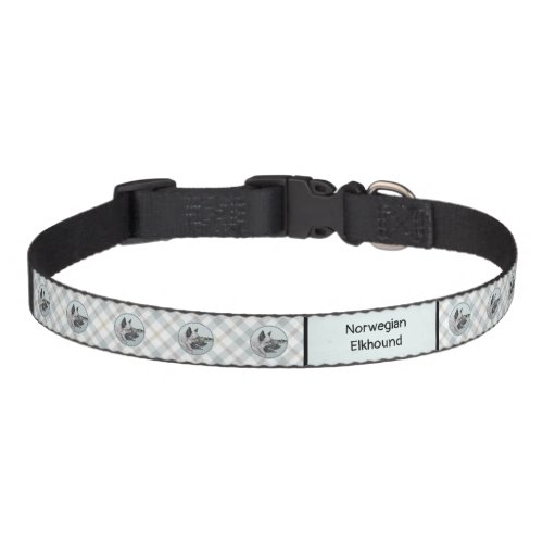 Norwegian Elkhound at Village Painting _ Dog Art Pet Collar