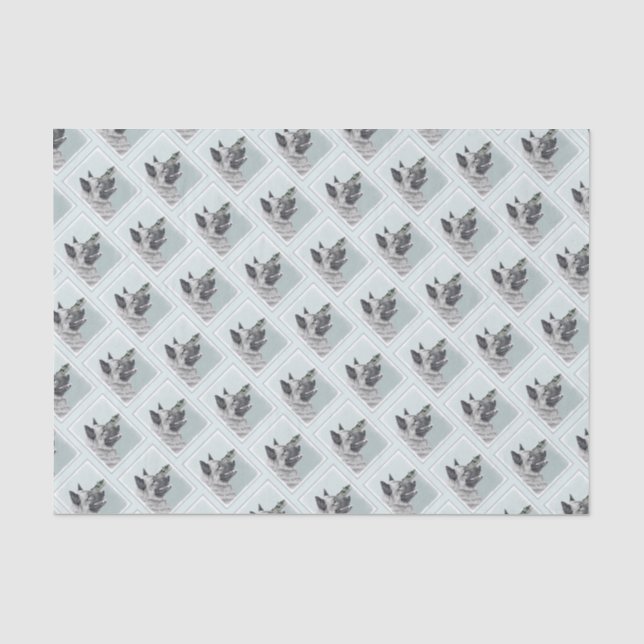 Norwegian Elkhound at Village Painting - Dog Art Tissue Paper (Front)