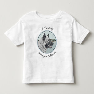 Norwegian Elkhound at Village Painting - Dog Art Toddler T-shirt