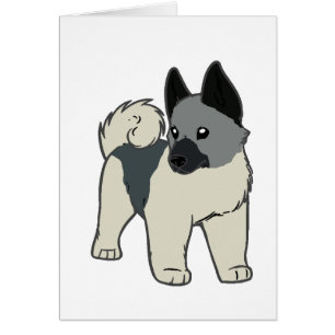 norwegian elkhound cartoon cards