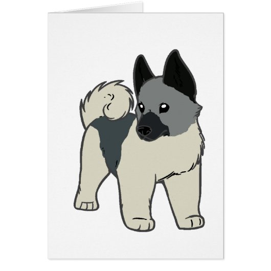 norwegian elkhound cartoon cards (Front)