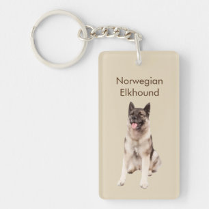 Norwegian Elkhound Dog Breed Keychain