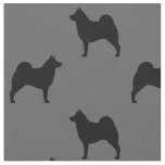 Norwegian Elkhound Dog Silhouettes Patterned Fabric