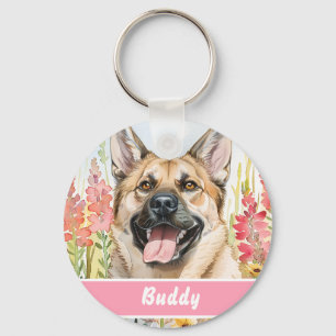 Norwegian Elkhound Dog Tag – Custom Info Keychain