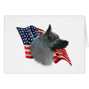 Norwegian Elkhound Flag Cards