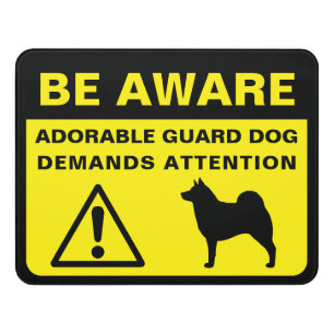 Norwegian Elkhound Funny Guard Dog Warning Door Sign