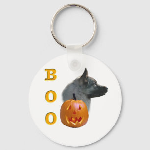 Norwegian Elkhound Halloween Boo Keychain
