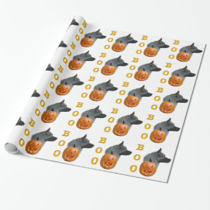Norwegian Elkhound Halloween Boo Wrapping Paper