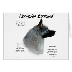 Norwegian Elkhound History Design Cards