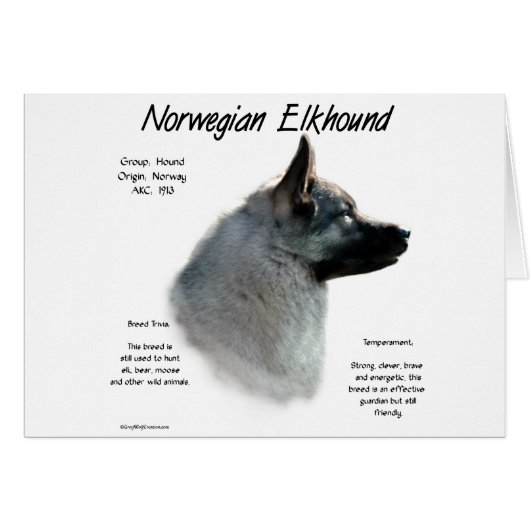 Norwegian Elkhound History Design Cards (Front Horizontal)