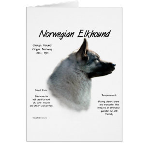 Norwegian Elkhound History Design Cards
