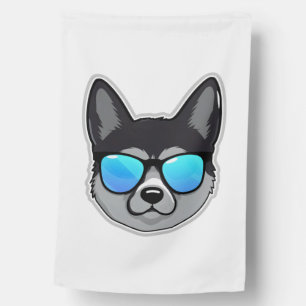 Norwegian Elkhound in Cool Sunglasses Classic T-Sh House Flag
