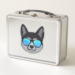 Norwegian Elkhound in Cool Sunglasses Classic T-Sh Metal Lunch Box