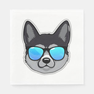 Norwegian Elkhound in Cool Sunglasses Classic T-Sh Napkins