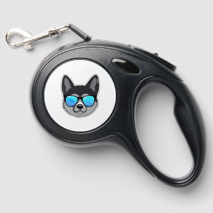 Norwegian Elkhound in Cool Sunglasses Classic T-Sh Retractable Pet Leash
