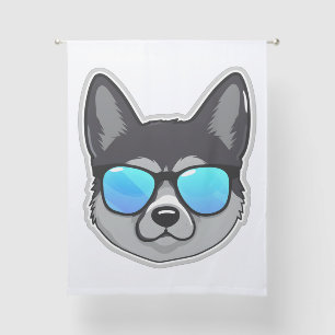 Norwegian Elkhound in Cool Sunglasses Classic T-Sh Sheer Curtains