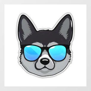 Norwegian Elkhound in Cool Sunglasses Classic T-Sh Wall Decal