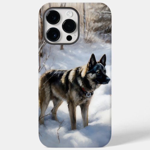 Norwegian Elkhound Let It Snow Christmas Case_Mate iPhone 14 Pro Max Case