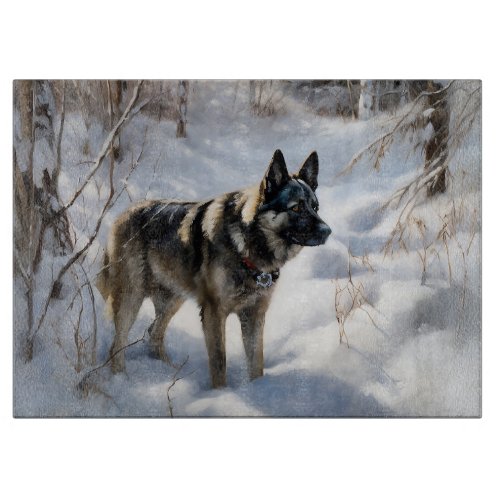 Norwegian Elkhound Let It Snow Christmas Cutting Board