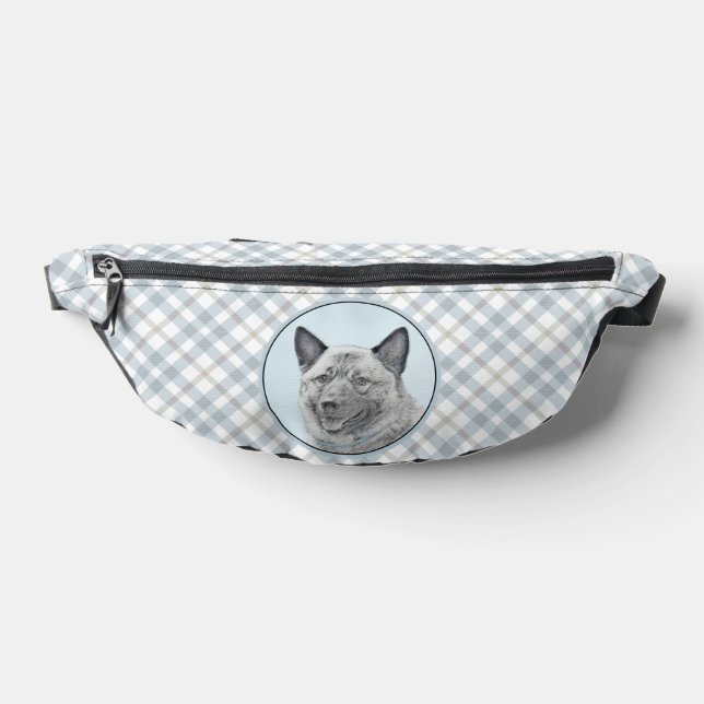 Norwegian Elkhound Painting Cute Original Dog Art Fanny Pack (Lay Down)