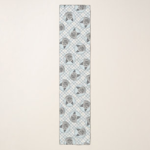 Norwegian Elkhound Painting Cute Original Dog Art Scarf