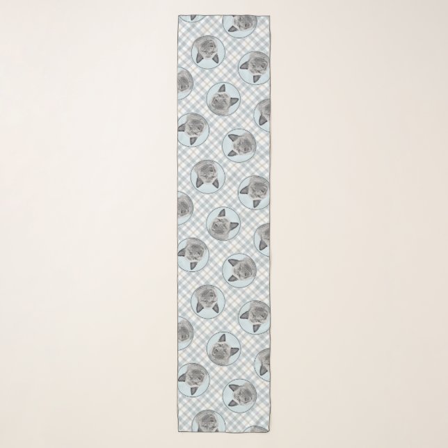 Norwegian Elkhound Painting Cute Original Dog Art Scarf (Front)