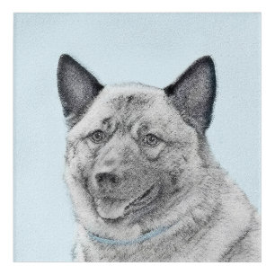 Norwegian Elkhound Painting - Original Dog Art