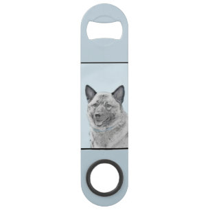 Norwegian Elkhound Painting - Original Dog Art Bar Key