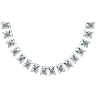 Norwegian Elkhound Painting - Original Dog Art Bunting Flags