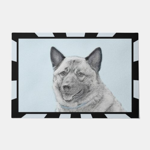 Norwegian Elkhound Painting _ Original Dog Art Doormat